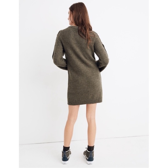 Madewell | Donegal Button Sleeve Wool Blend Sweater Dress Size Large - Picture 4 of 16